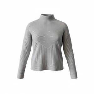 Cynthia Rowley Mock Neck Cropped Gray Sweater